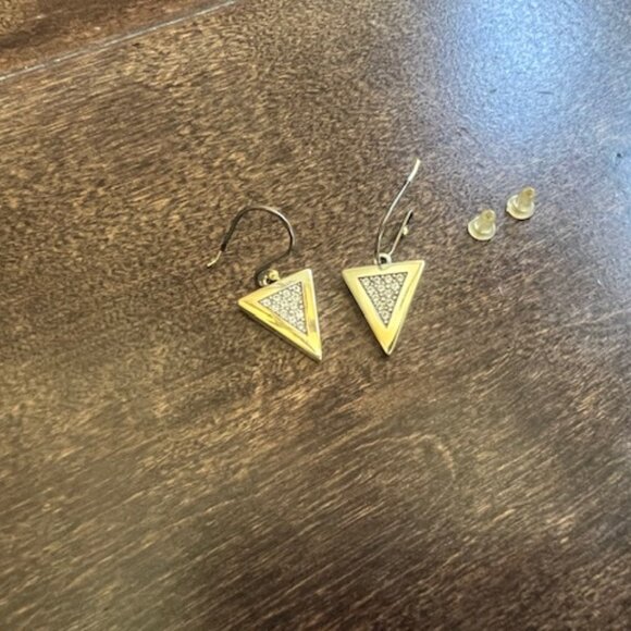 Brighton “Contempo Ice” Reversible Triangle Earrings – Silver + Crystal - Picture 8 of 11